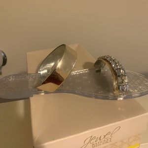 Beautiful jelly flats, rhinestone front